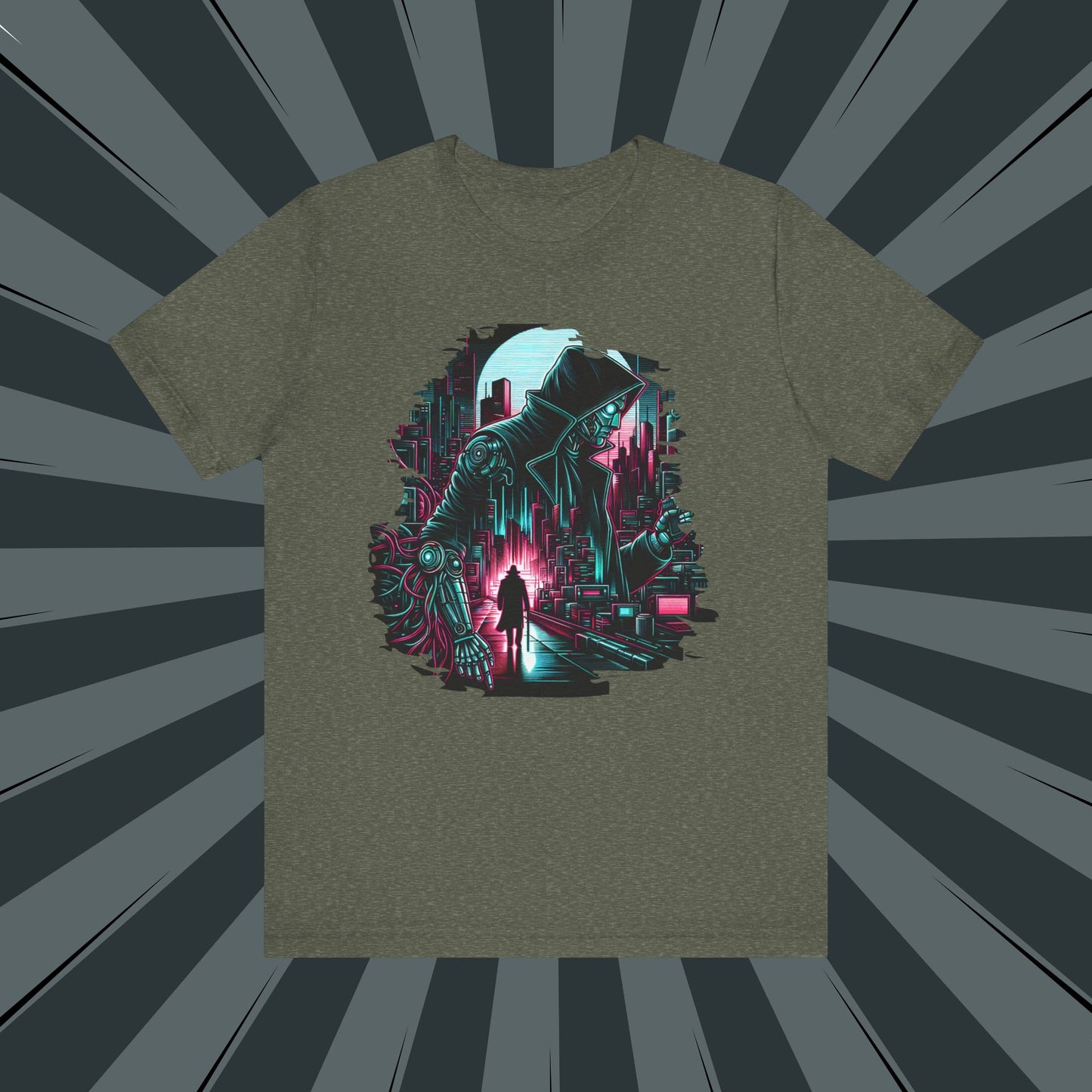 Cyberpunk Graphic Tee, Futuristic Shirt, Unisex Short Sleeve T-Shirt, Retro Sci-Fi Apparel, Streetwear Graphic Top, Geek Fashion Gift