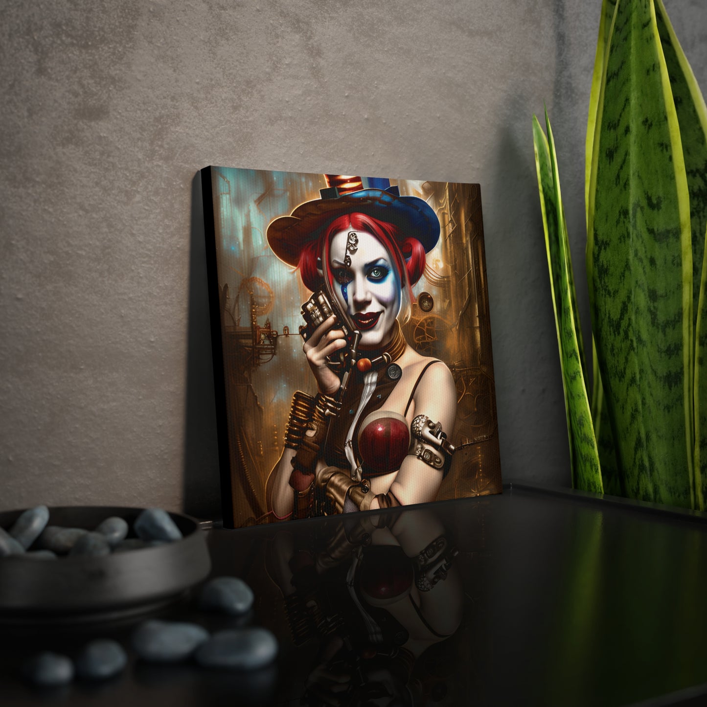 Hyper Realistic Steampunk Harley Quinn Canvas Photo Tile