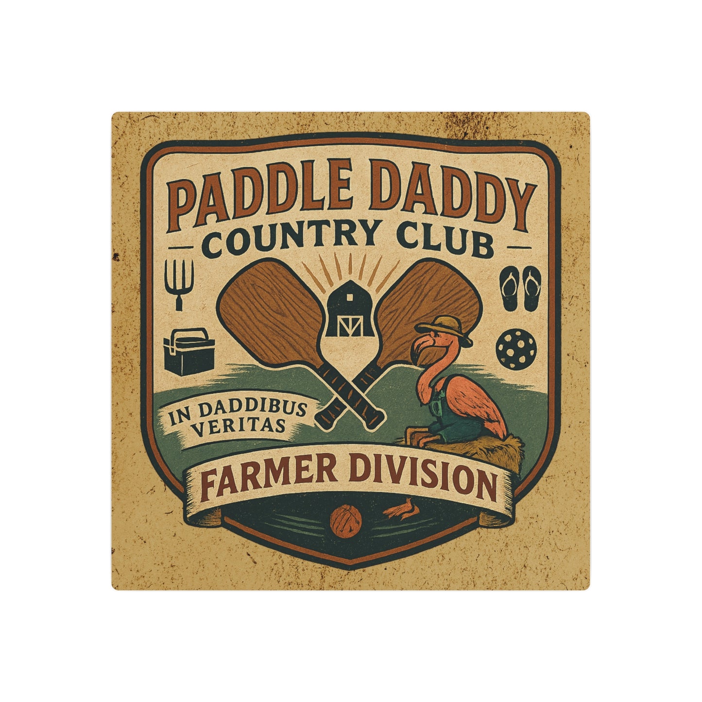 Paddle Daddy Country Club™ Farmer Edition Metal Art Sign