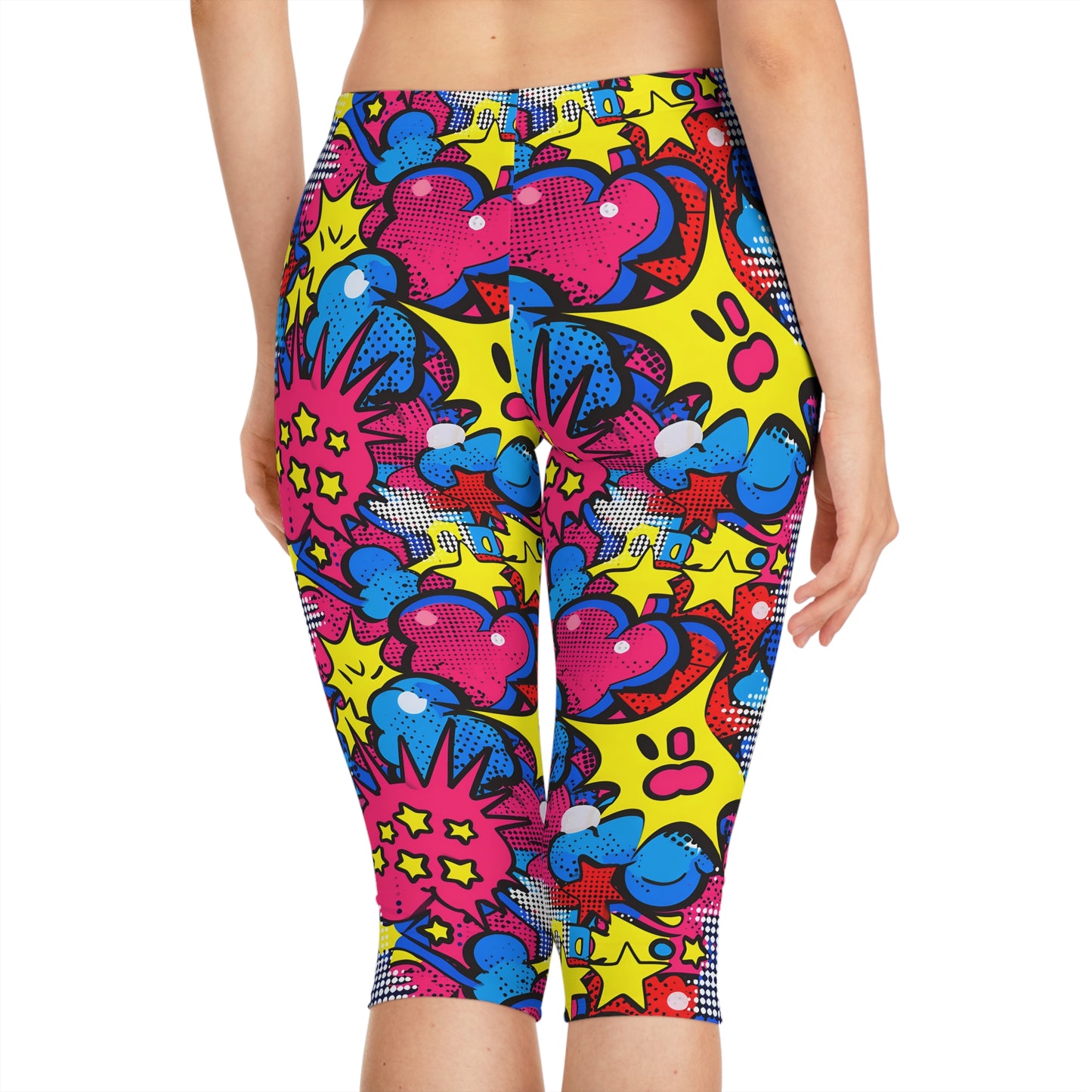 🌟 Abstract Pop Art Capri Leggings: A Fusion of Style and Comfort! Women's Capri Leggings (AOP)