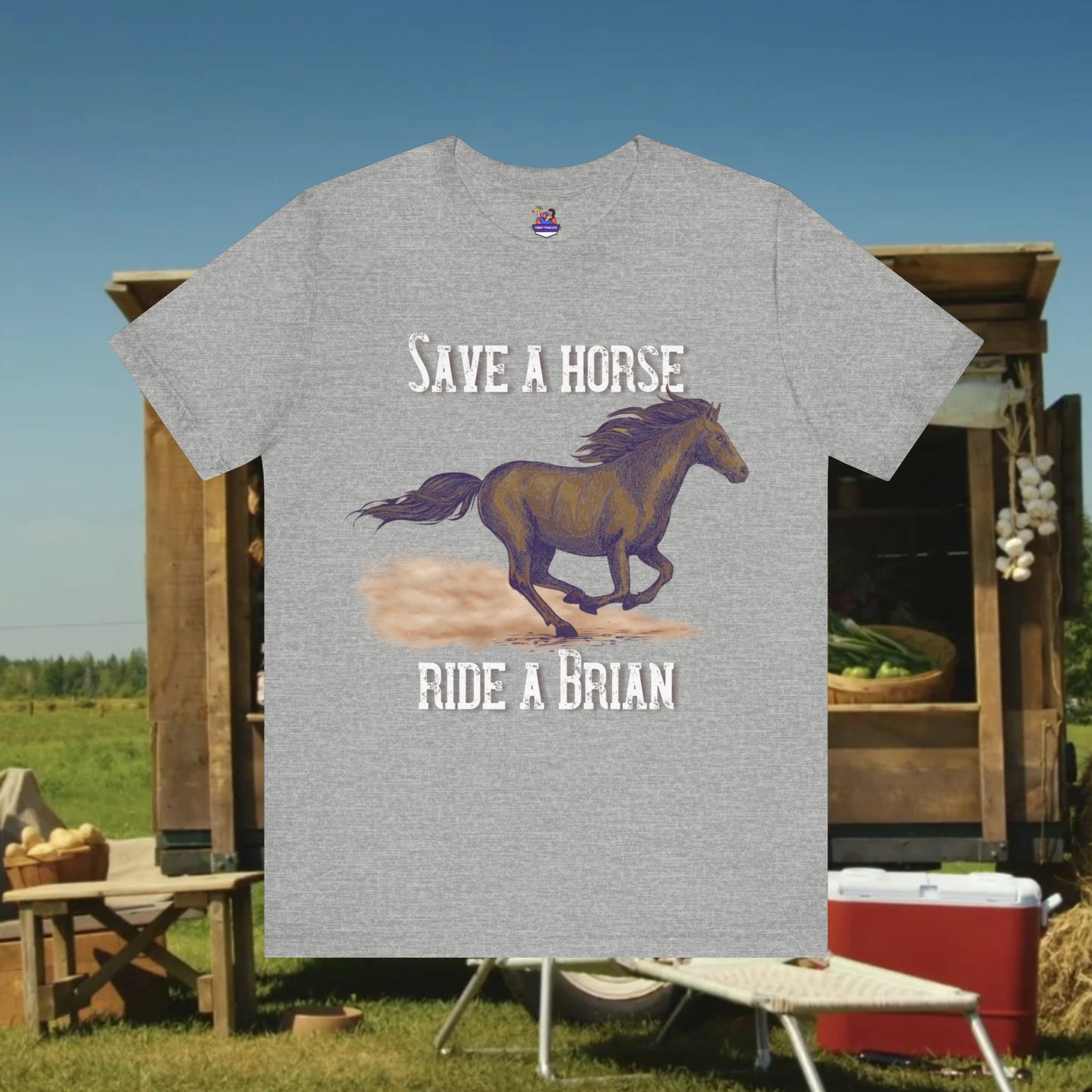 Save a Horse, Ride a [Custom Name] - Unisex Jersey Short Sleeve Tee