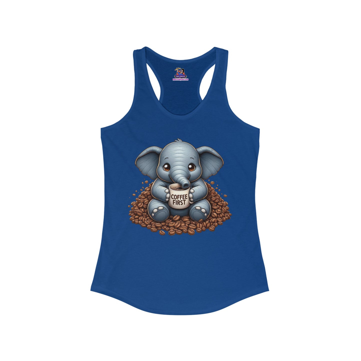 Espresso Yourself: The Sassy Elephant Racerback Women's Ideal Racerback Tank