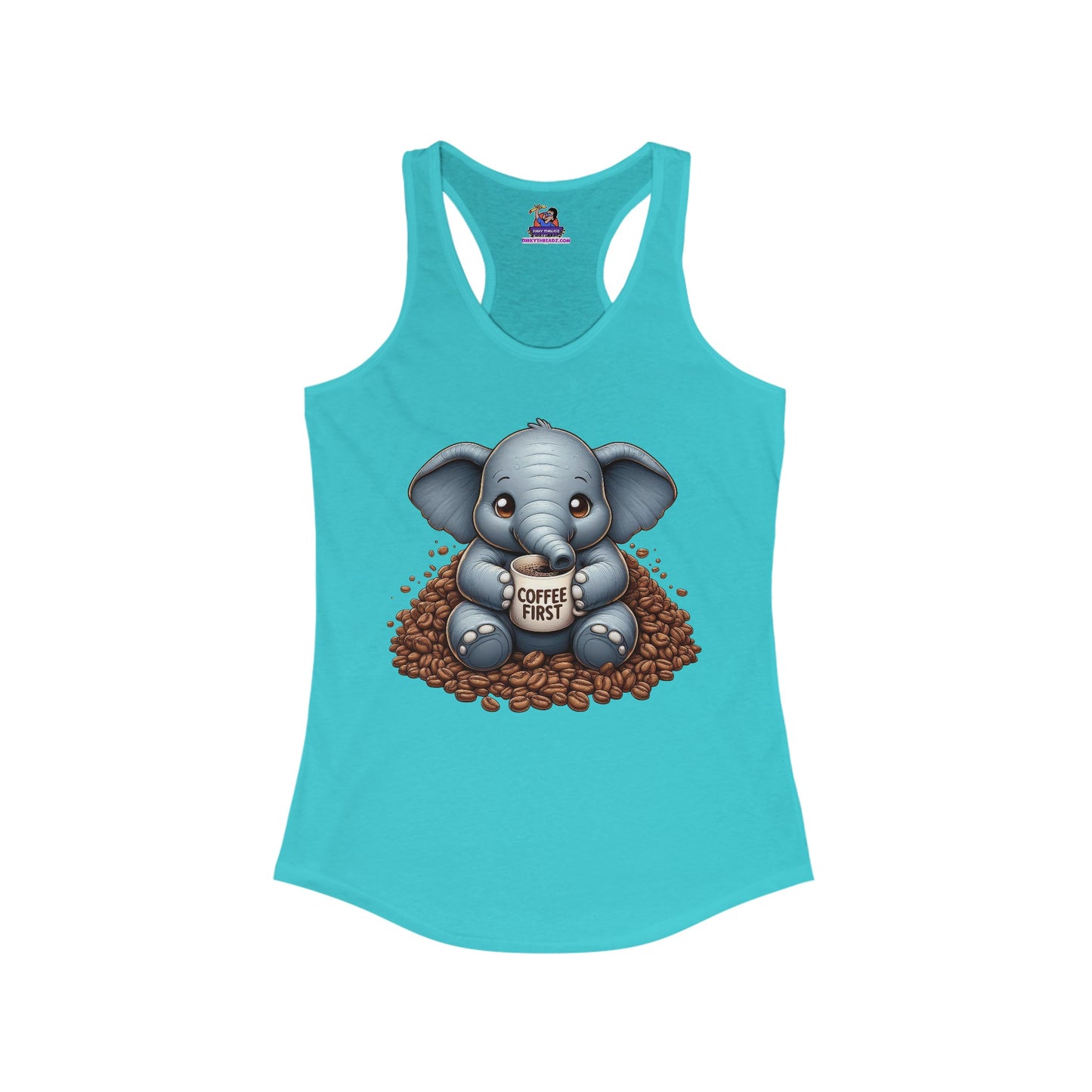 Espresso Yourself: The Sassy Elephant Racerback Women's Ideal Racerback Tank