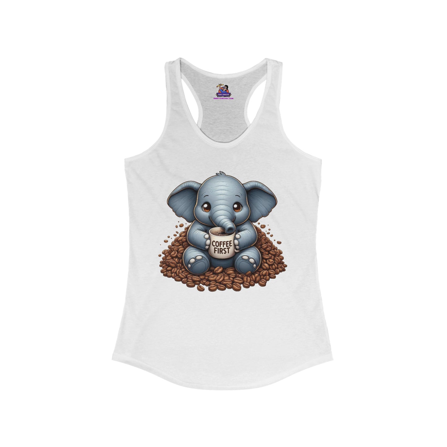 Espresso Yourself: The Sassy Elephant Racerback Women's Ideal Racerback Tank