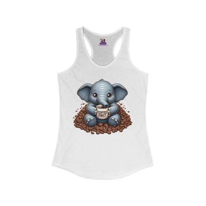 Espresso Yourself: The Sassy Elephant Racerback Women's Ideal Racerback Tank
