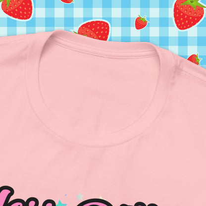 Vintage Pink Pinup Girl "Less Bitter More Glitter" on a Bella+Canva 3001 Unisex Jersey T-Shirt - A Must-Have Gift for her