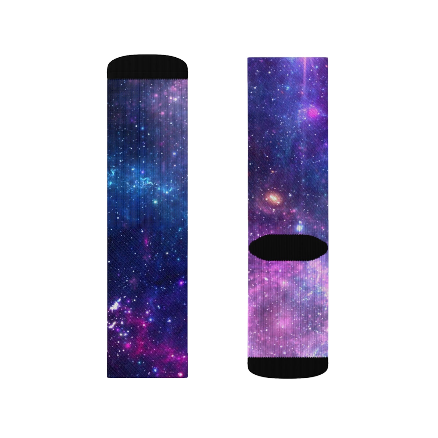 Purple Beyond the Stars Outer Space Out of this World Sublimation Socks