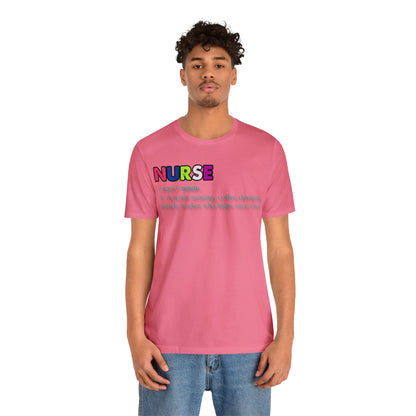 Definition of a Nurse Unisex Jersey Tee Bella+Canvas 3001 Healthcare Gift Medical Students, Soft Fabric, Various Sizes Available
