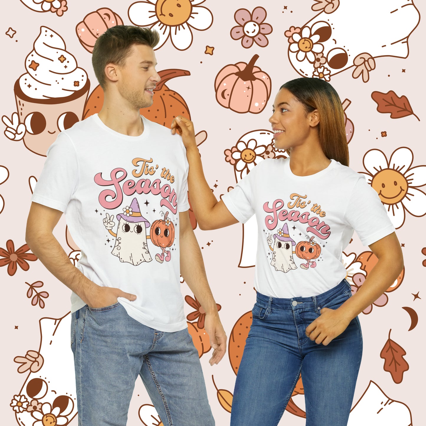 Tis The Season Retro Groovy Halloween Unisex Jersey Short Sleeve Tee GIfts for Him Gifts for Her