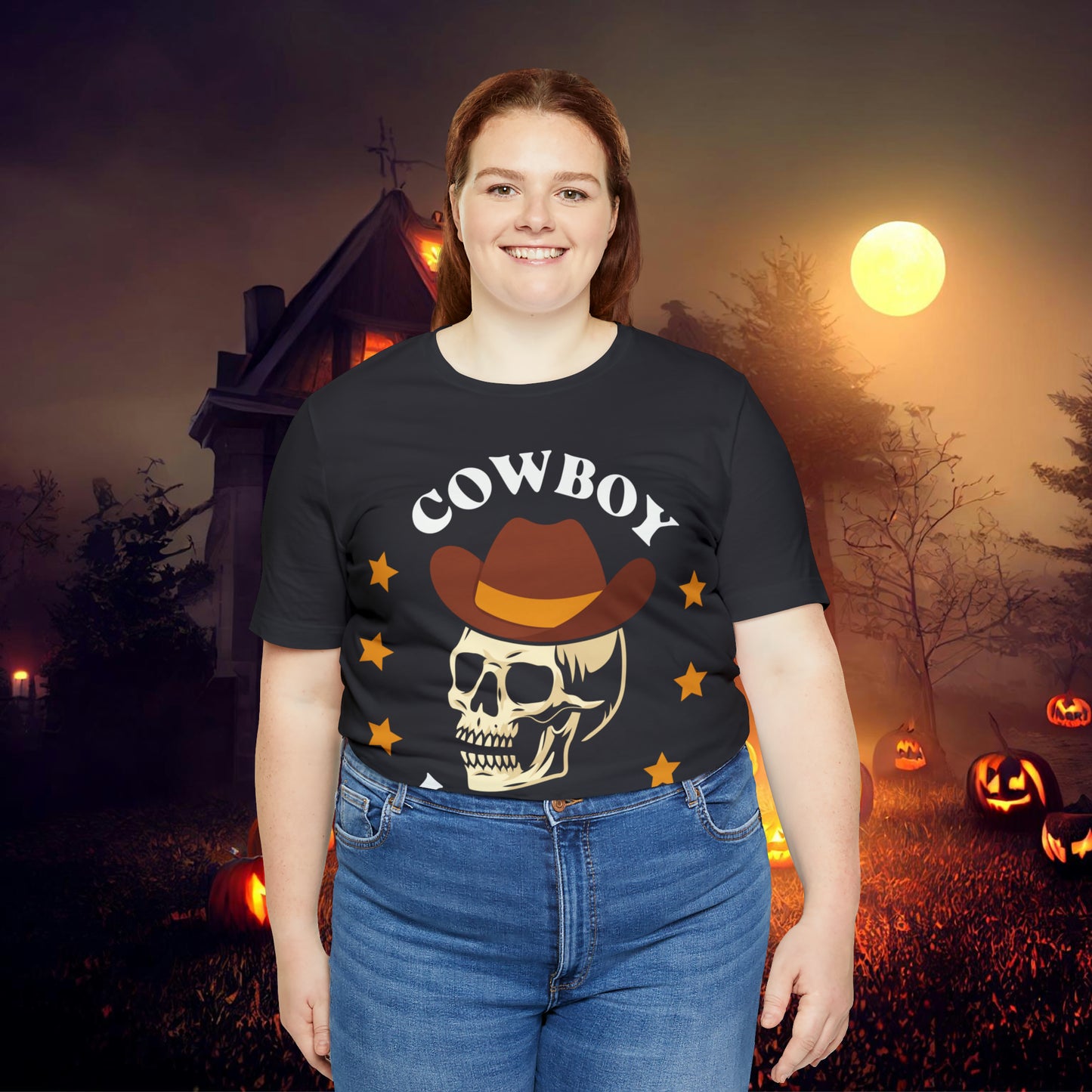 Cowboy Killer Retro Halloween Unisex Jersey Short Sleeve Tee Gifts for Him Gifts for Her