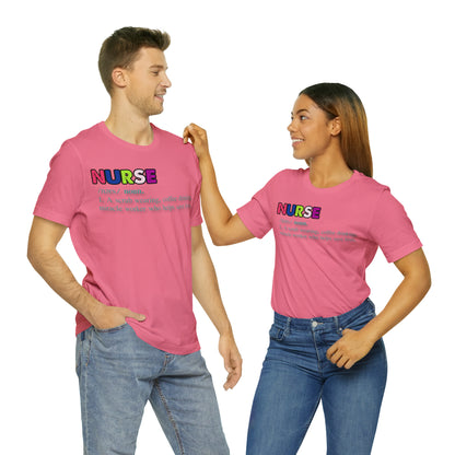 Definition of a Nurse Unisex Jersey Tee Bella+Canvas 3001 Healthcare Gift Medical Students, Soft Fabric, Various Sizes Available