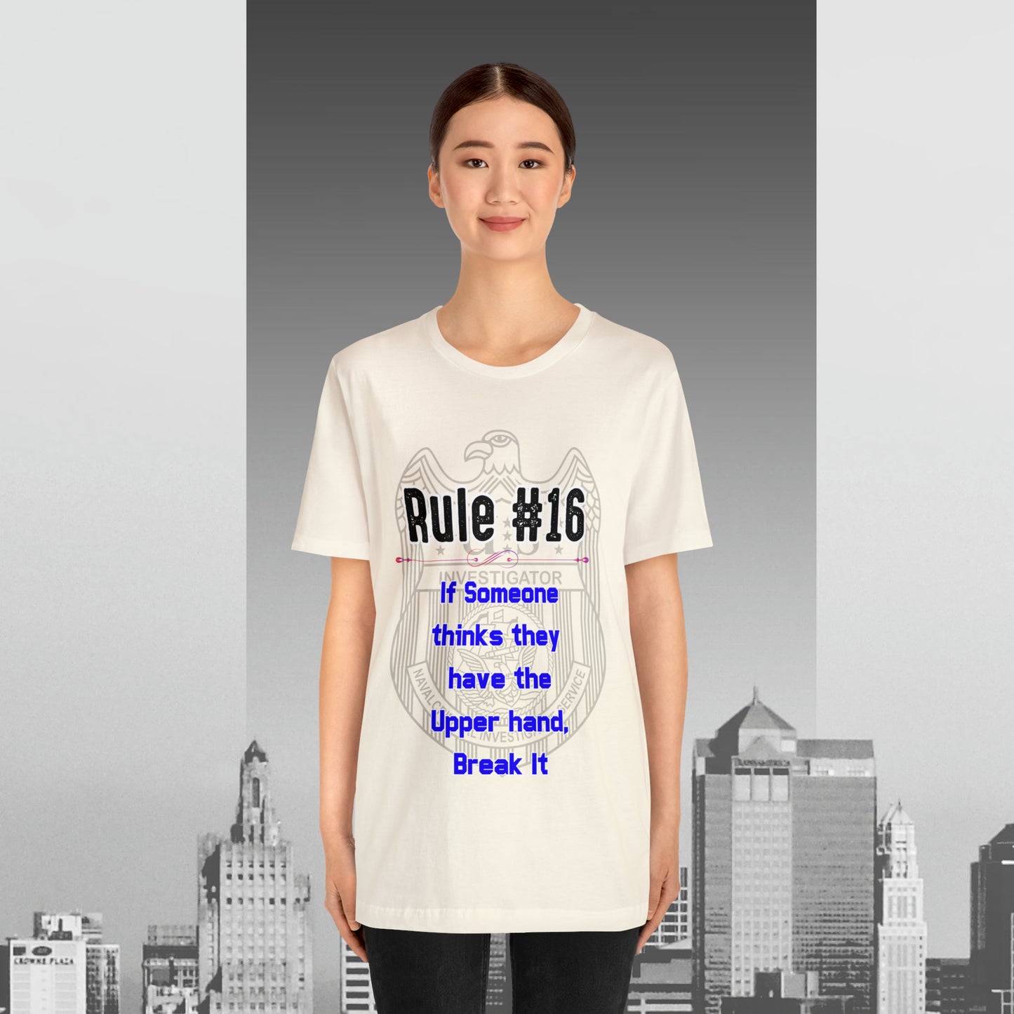 Rules of Gibbs #16 If Someone Thinks they have the Upper Hand, break it Unisex Jersey Short Sleeve Tee