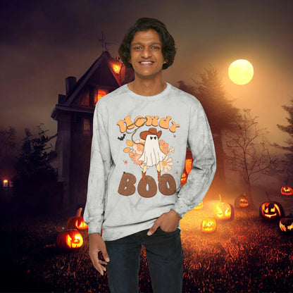 Howdy Boo Western Halloween Retro Unisex Color Blast Crewneck Sweatshirt Gift for her