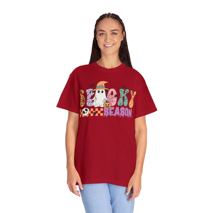 Spooky Season Retro Groovy Halloween Unisex Garment-Dyed T-shirt Gifts for Her Gifts for Him