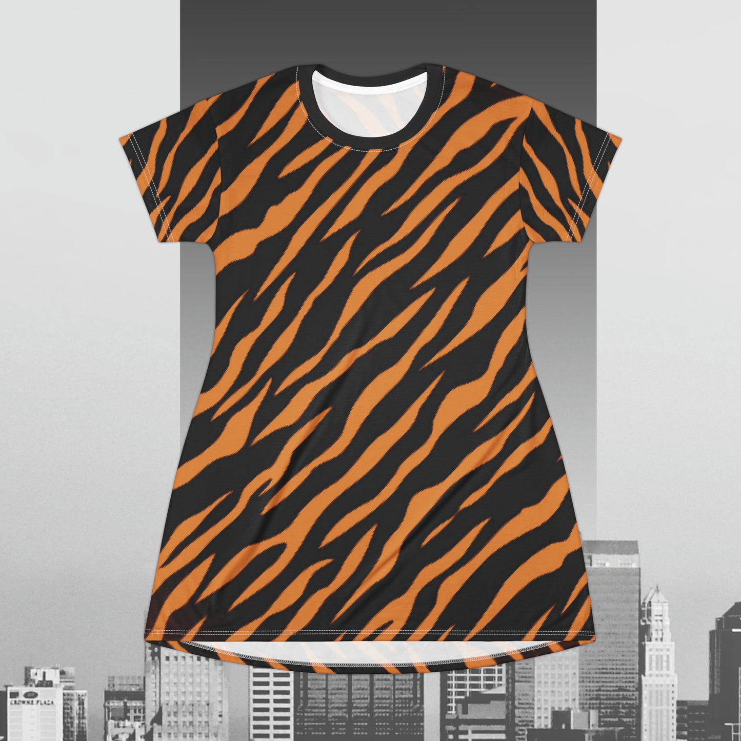 Wild Tiger Print T-Shirt Dress (AOP)