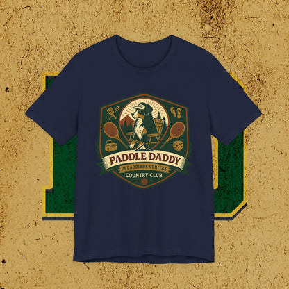 Paddle Daddy Country Club T-Shirt  Chloe Dog Graphic Tee, Funny Pickleball & Grill Shirt, In Daddibus Veritas Dadcore Apparel