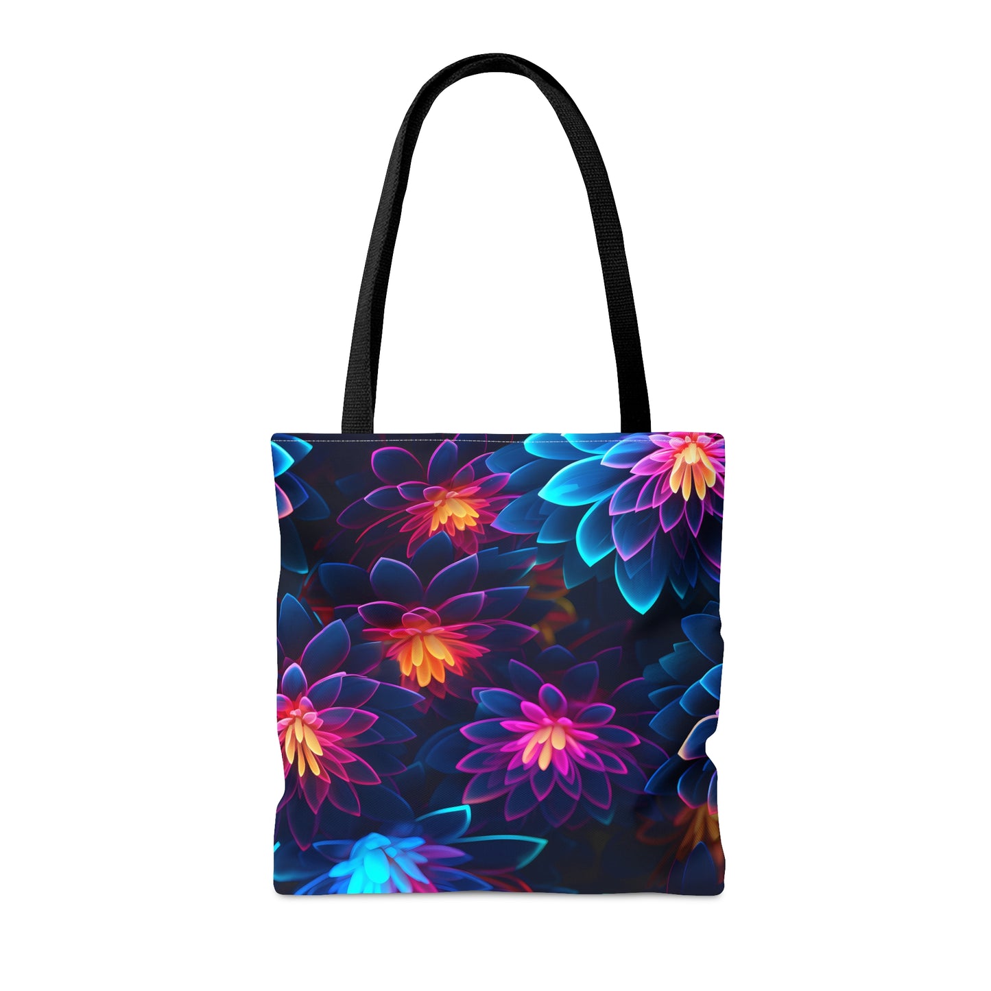 Wild Neon Flowers All Over Print Tote Bag