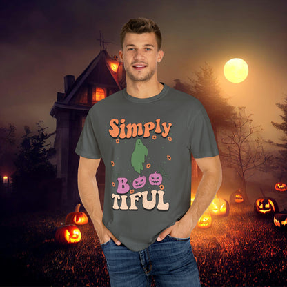 Simply Bootiful Retro Groovy Halloween Unisex Garment-Dyed T-shirt Gifts for Her Gifts for him