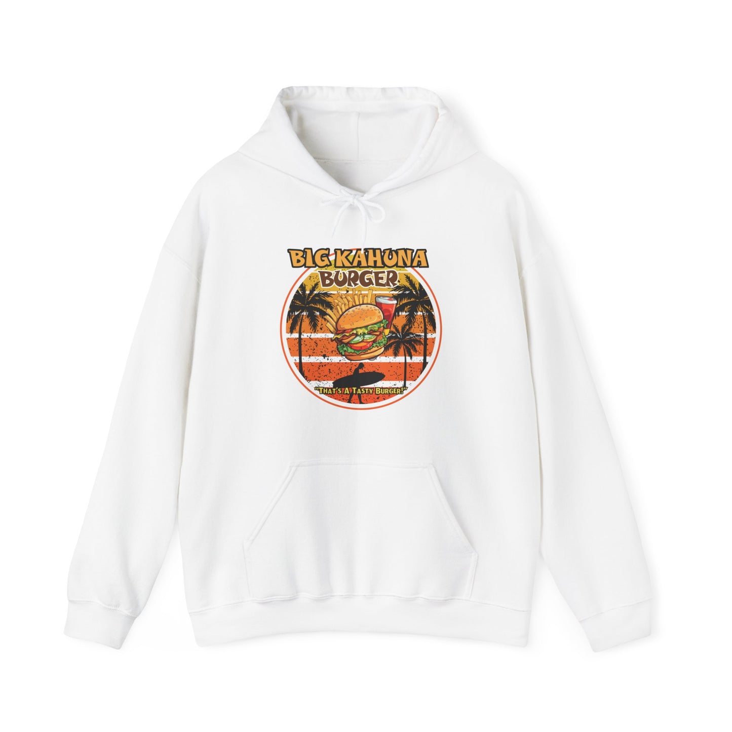 Big Kahuna Burger  Unisex Heavy Blend™ Hooded Sweatshirt Cozy Movie Magic, Burger Lover's Delight.