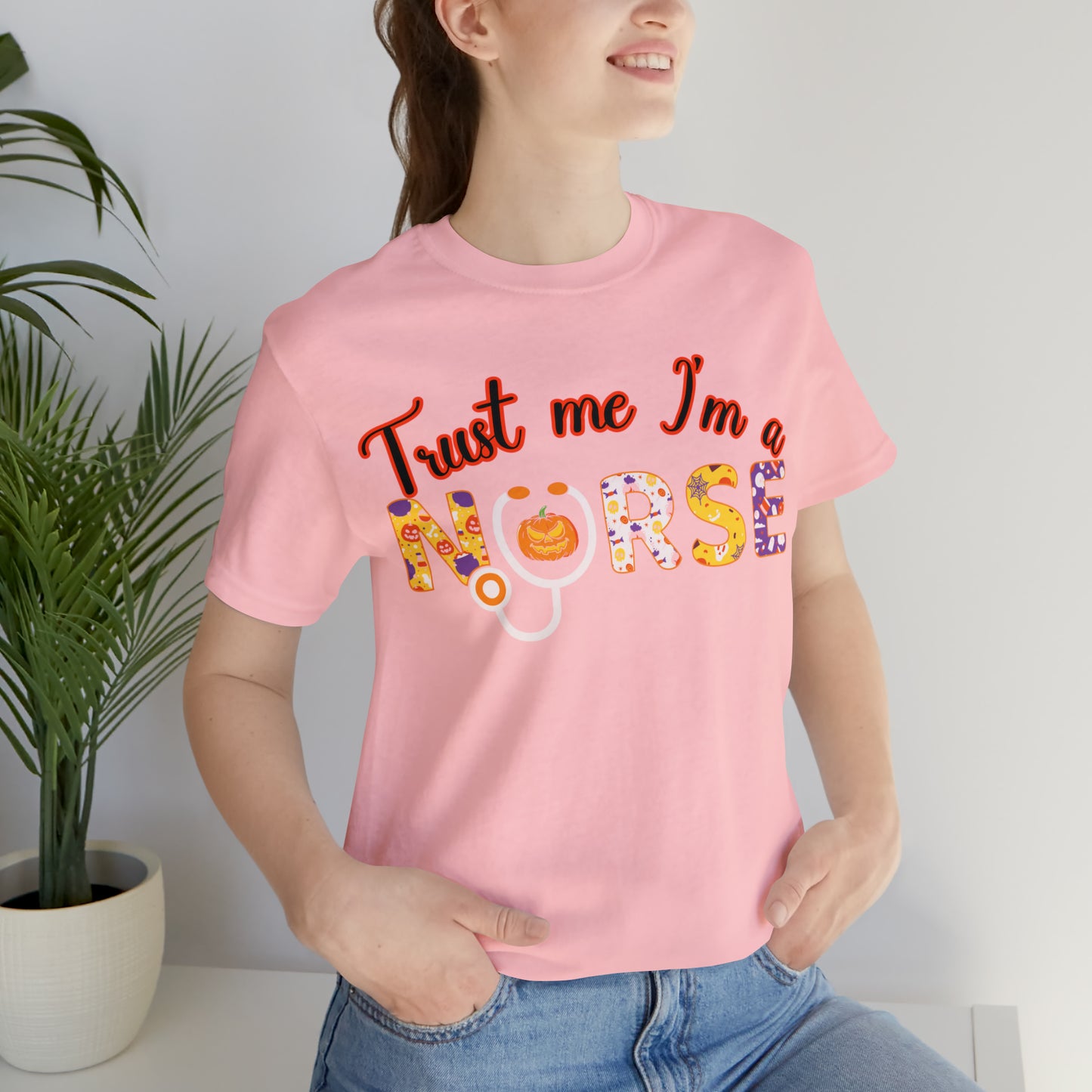 Trust me I'm a Nurse Halloween Retro Unisex Jersey Short Sleeve Tee