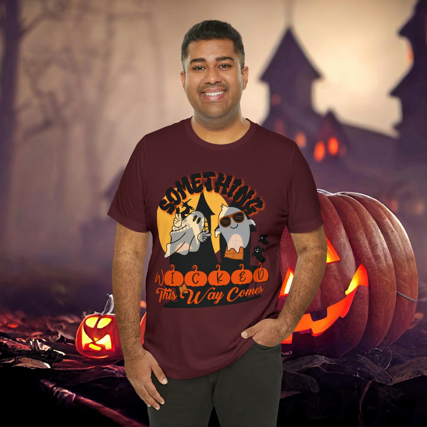 Something Wicked this Way Comes Halloween Unisex Jersey Short Sleeve Tee Gifts for Her Gifts for Him