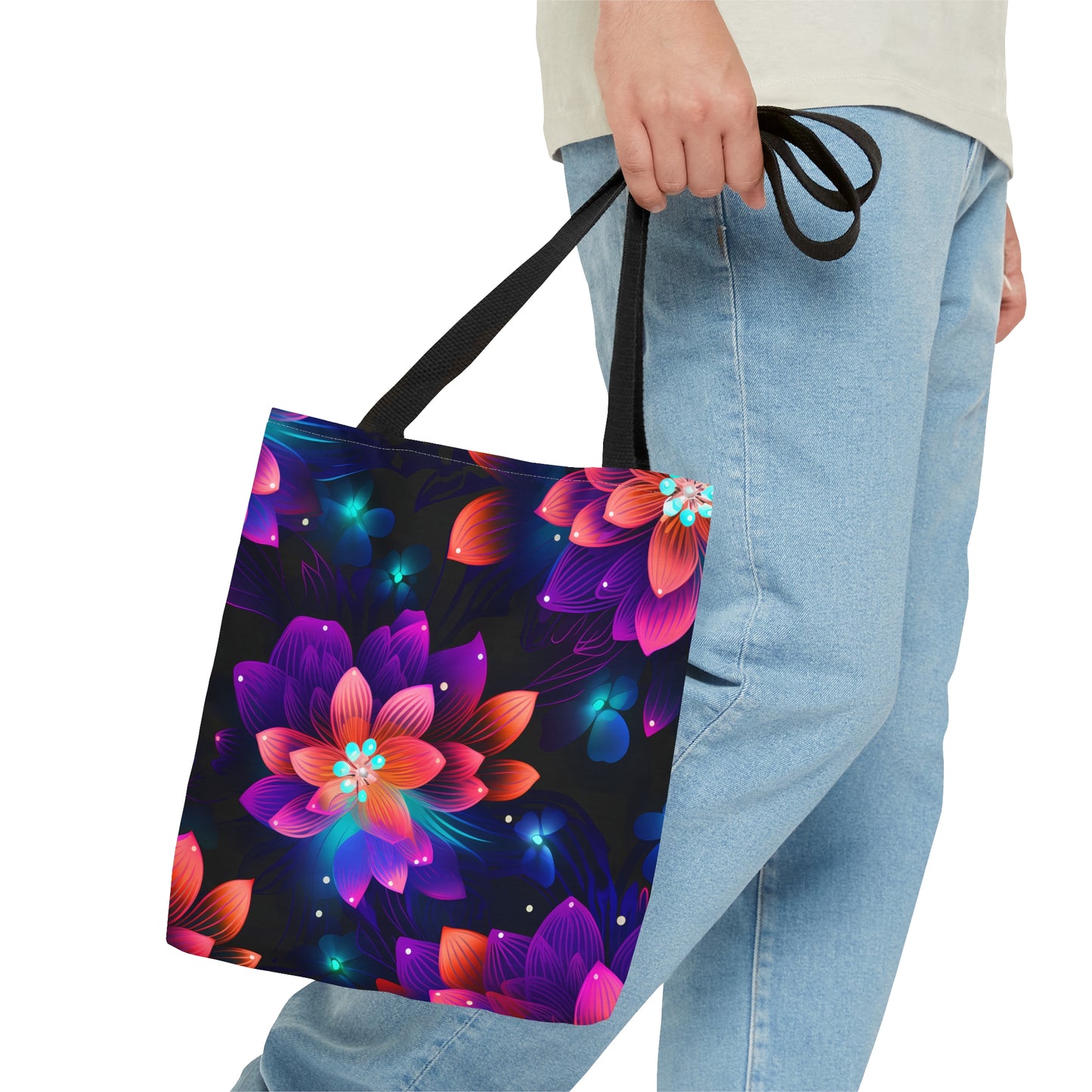 Vibrant Blooms All Over Print Tote Bag