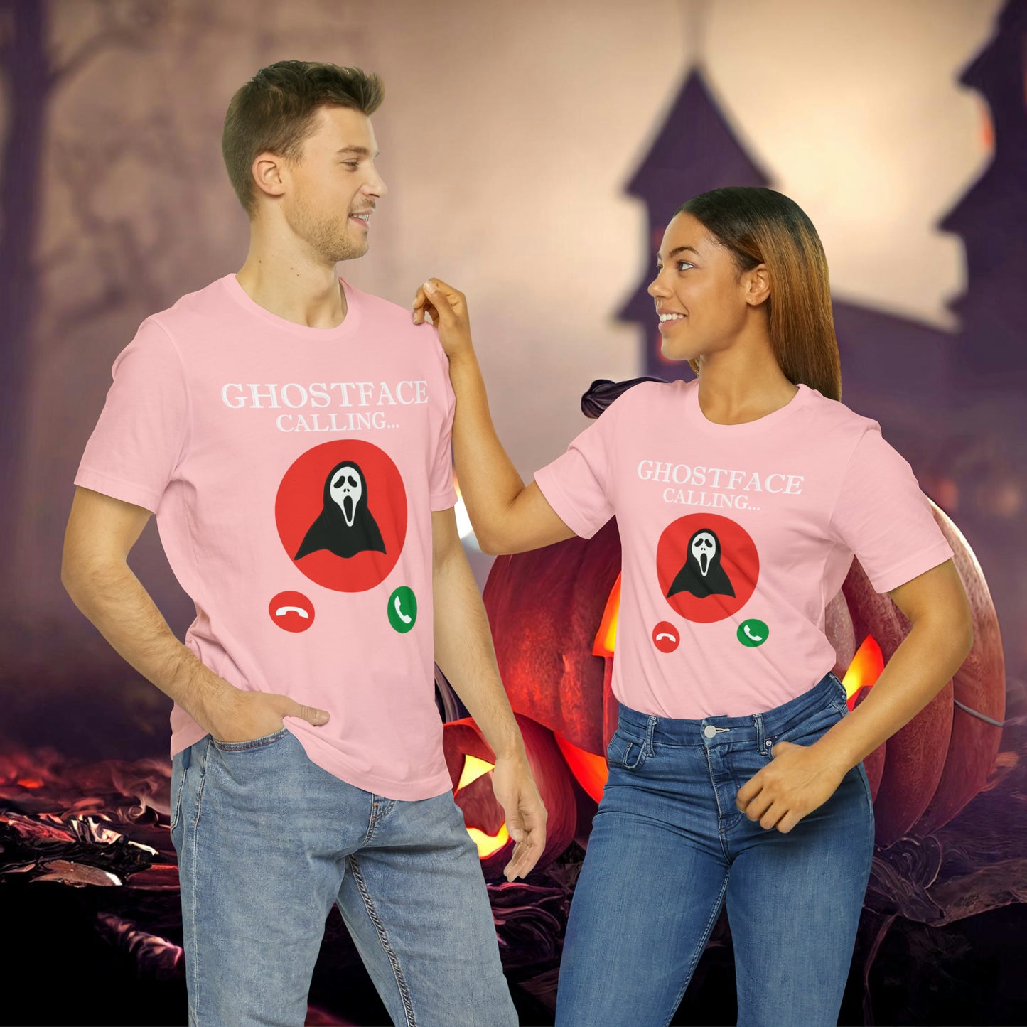 Ghost Face is Calling Halloween Unisex Jersey Short Sleeve Tee Gifts For her Gifts for Him