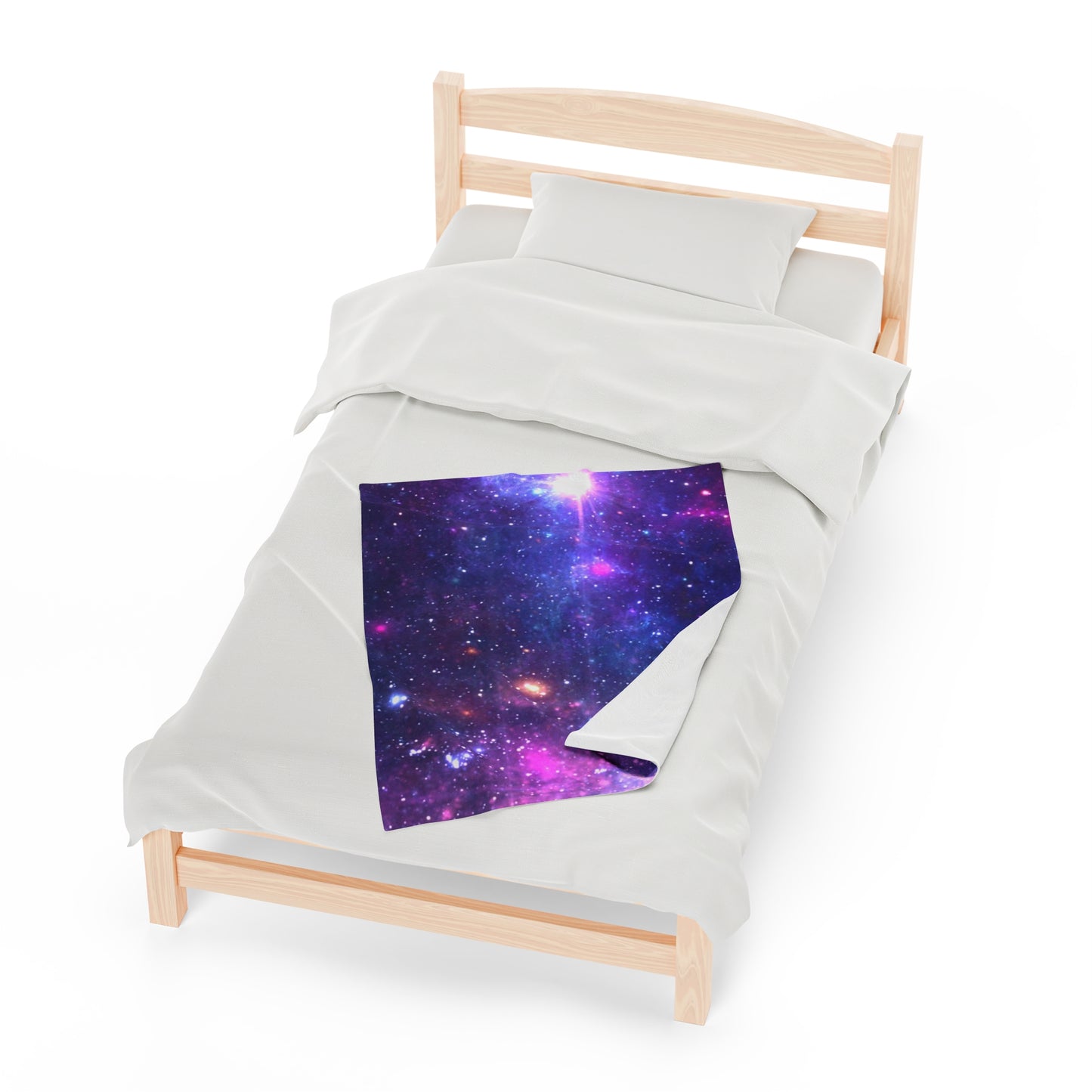 Purple Beyond the Stars Outer Space Out of this World Velveteen Plush Blanket