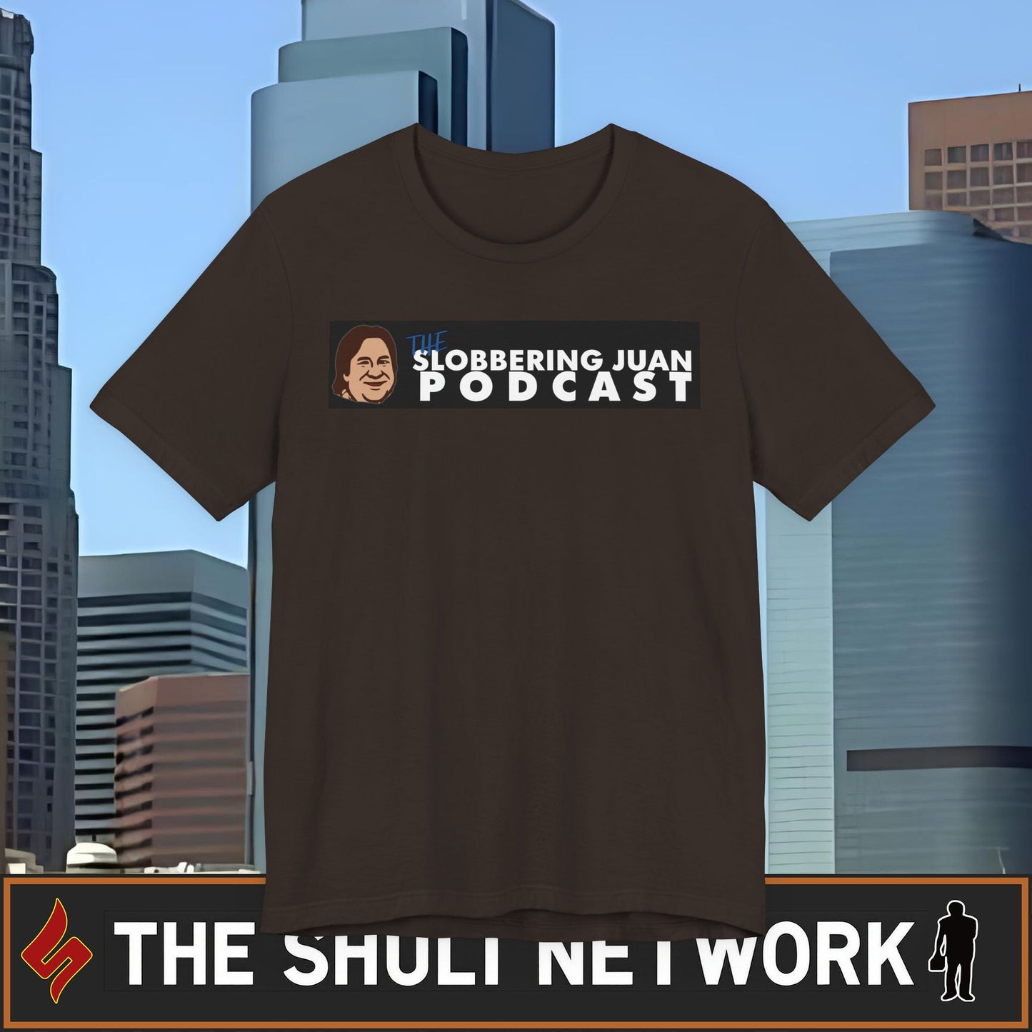 Slobbering Juan Podcast T-Shirt — Retro Logo Tee for Fans