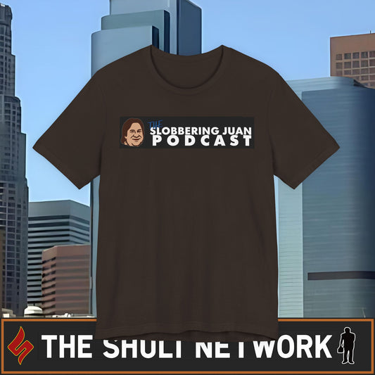 Slobbering Juan Podcast T-Shirt — Retro Logo Tee for Fans
