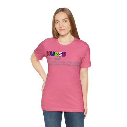 Definition of a Nurse Unisex Jersey Tee Bella+Canvas 3001 Healthcare Gift Medical Students, Soft Fabric, Various Sizes Available