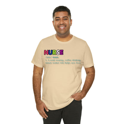 Definition of a Nurse Unisex Jersey Tee Bella+Canvas 3001 Healthcare Gift Medical Students, Soft Fabric, Various Sizes Available