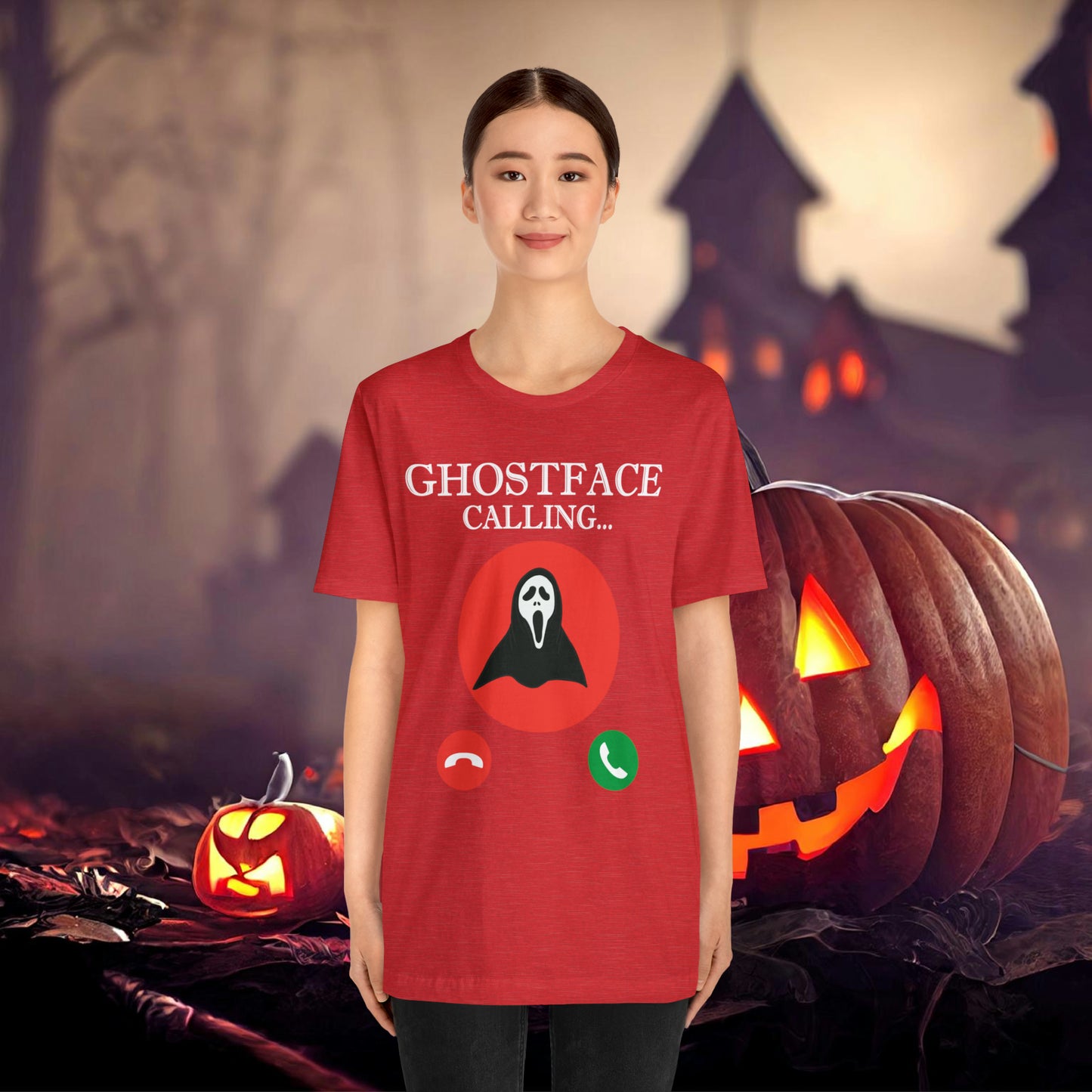 Ghost Face is Calling Halloween Unisex Jersey Short Sleeve Tee Gifts For her Gifts for Him