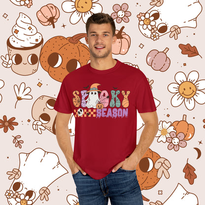 Spooky Season Retro Groovy Halloween Unisex Garment-Dyed T-shirt Gifts for Her Gifts for Him