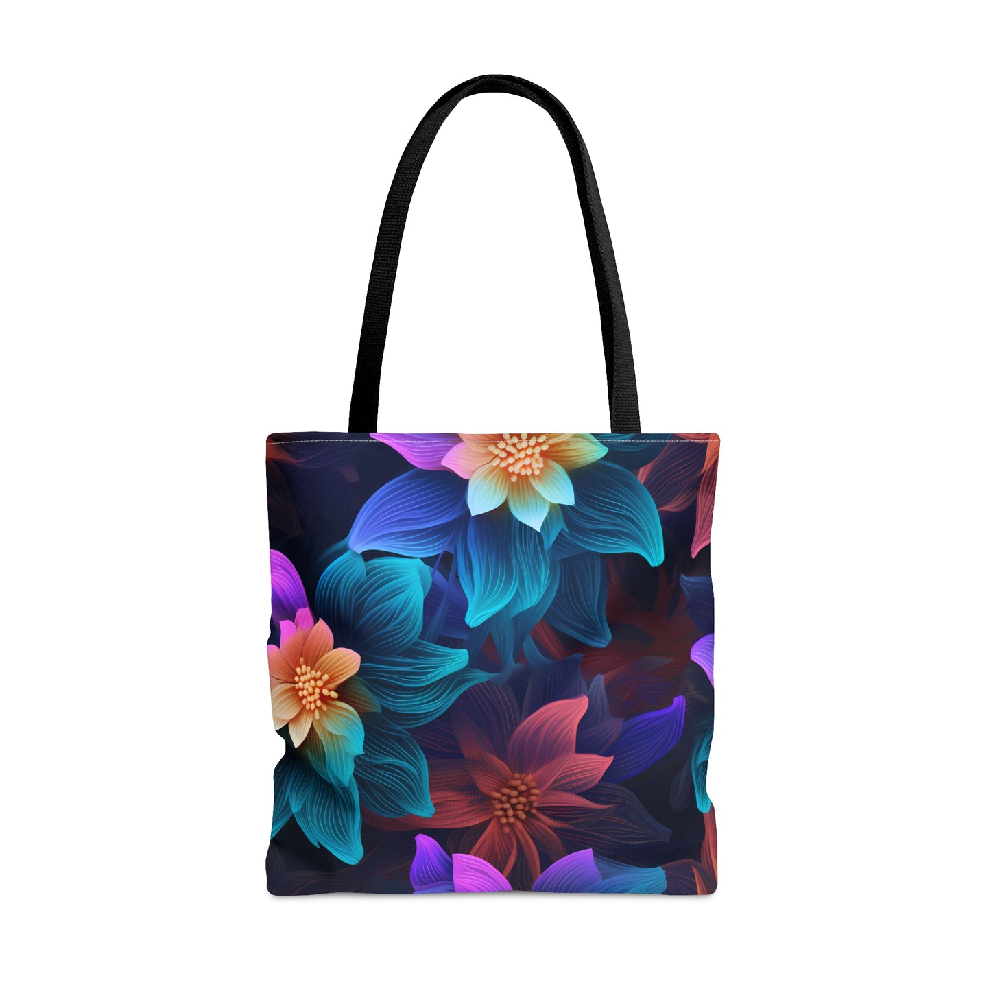 Neon Bloom Extravaganza All Over Print Tote Bag