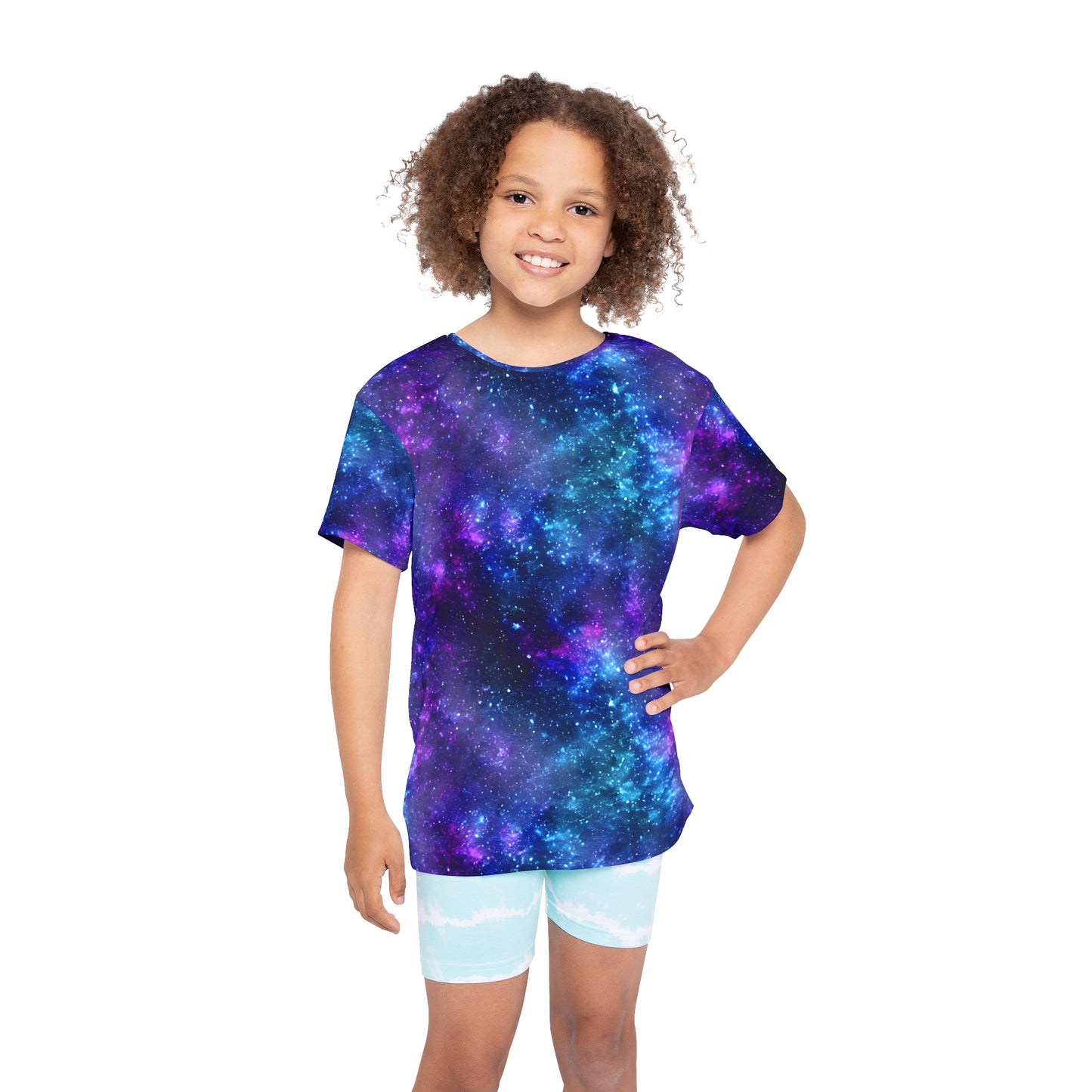 Galactic Goals: All Over Print Kid Sport Jersey with Outer Space Galaxy Vibe