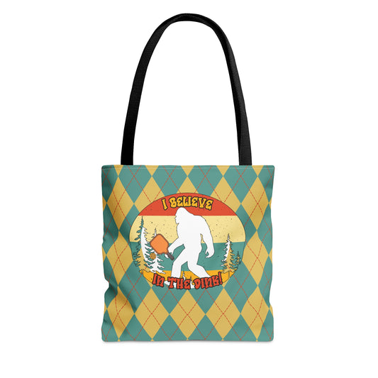 Vintage Rhombus Bigfoot Pickleball AOP Tote Bag - Believe in the Dink with Style!