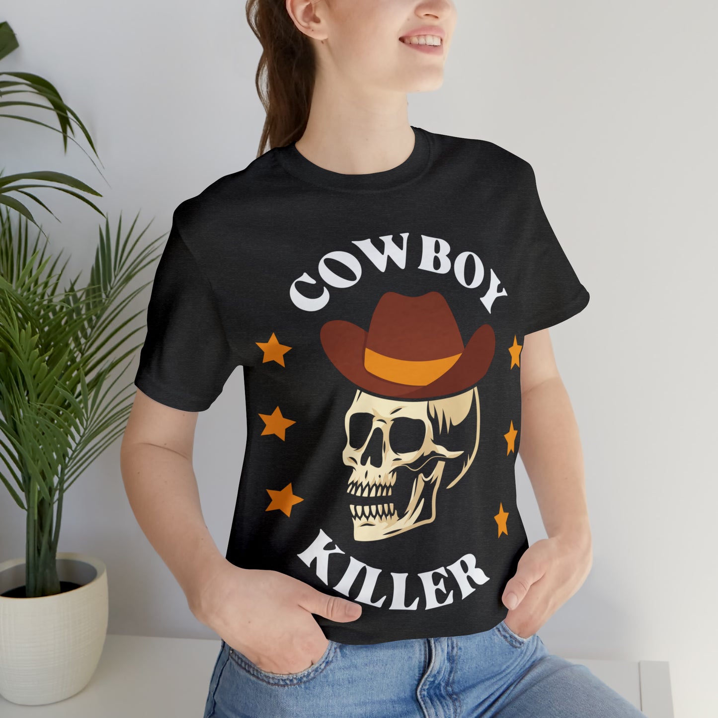 Cowboy Killer Retro Halloween Unisex Jersey Short Sleeve Tee Gifts for Him Gifts for Her