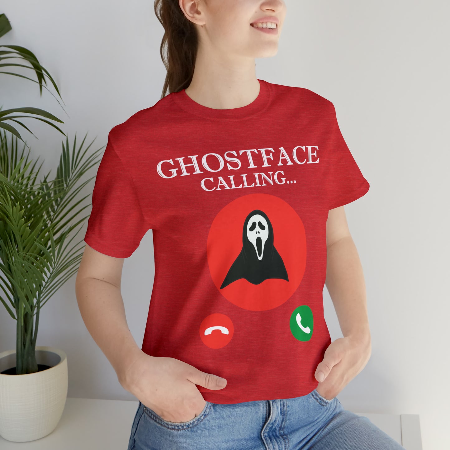 Ghost Face is Calling Halloween Unisex Jersey Short Sleeve Tee Gifts For her Gifts for Him