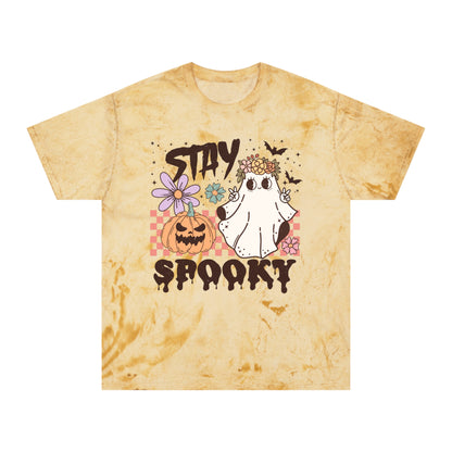 Stay Spooky Retro Groovy Halloween Unisex Color Blast T-Shirt Gifts for Him Gifts for Her