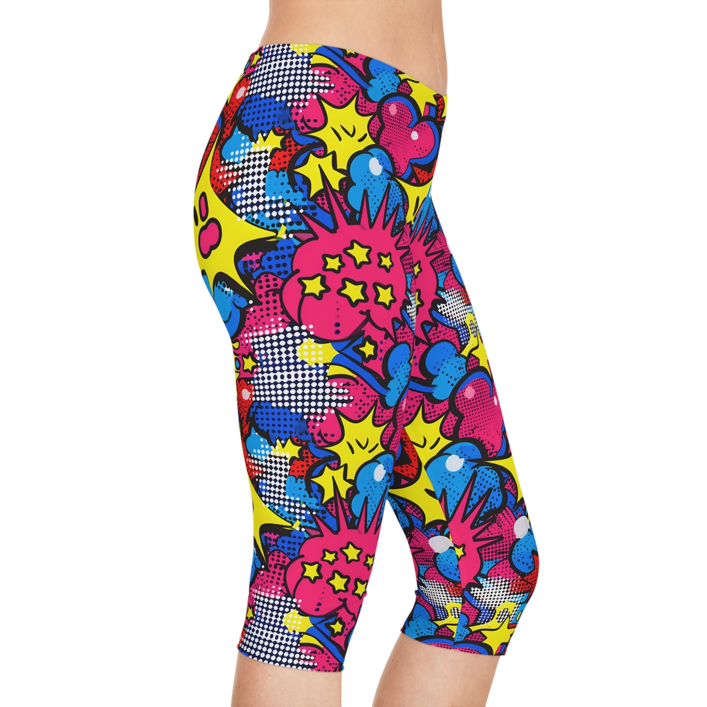 🌟 Abstract Pop Art Capri Leggings: A Fusion of Style and Comfort! Women's Capri Leggings (AOP)