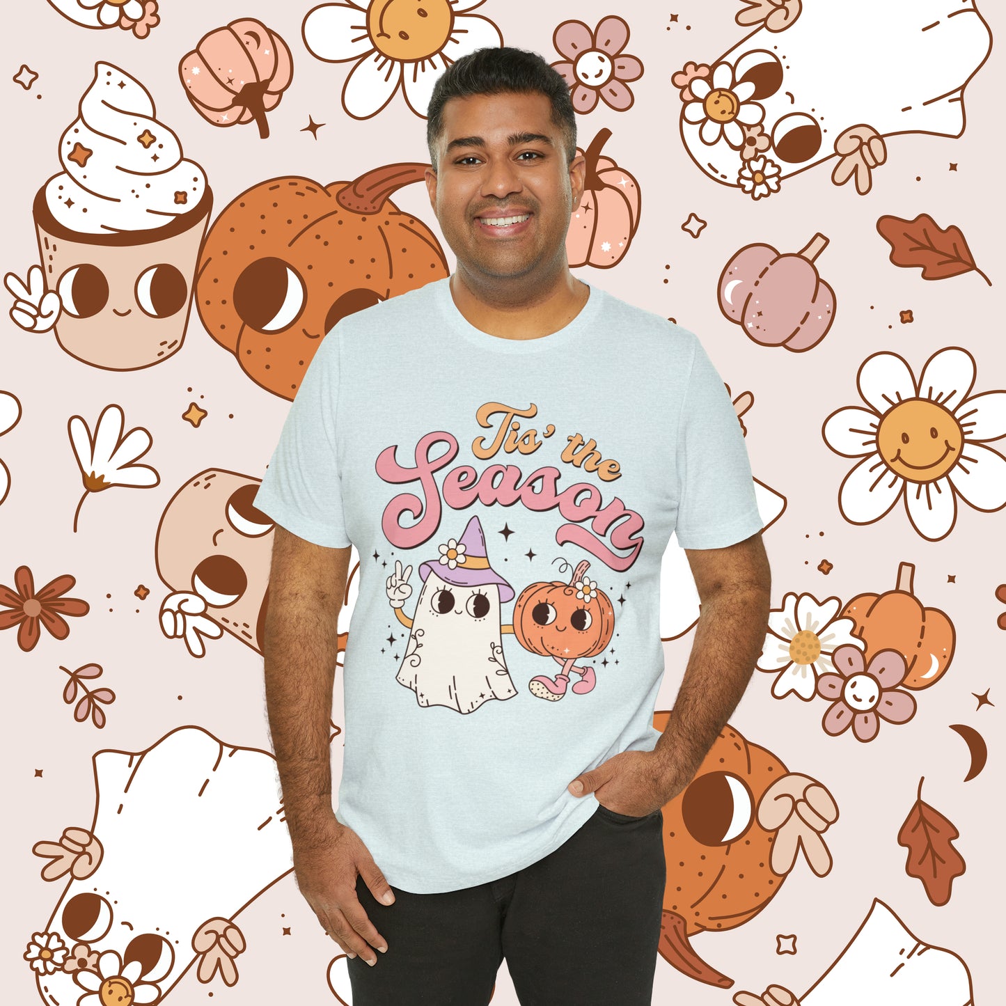 Tis The Season Retro Groovy Halloween Unisex Jersey Short Sleeve Tee GIfts for Him Gifts for Her