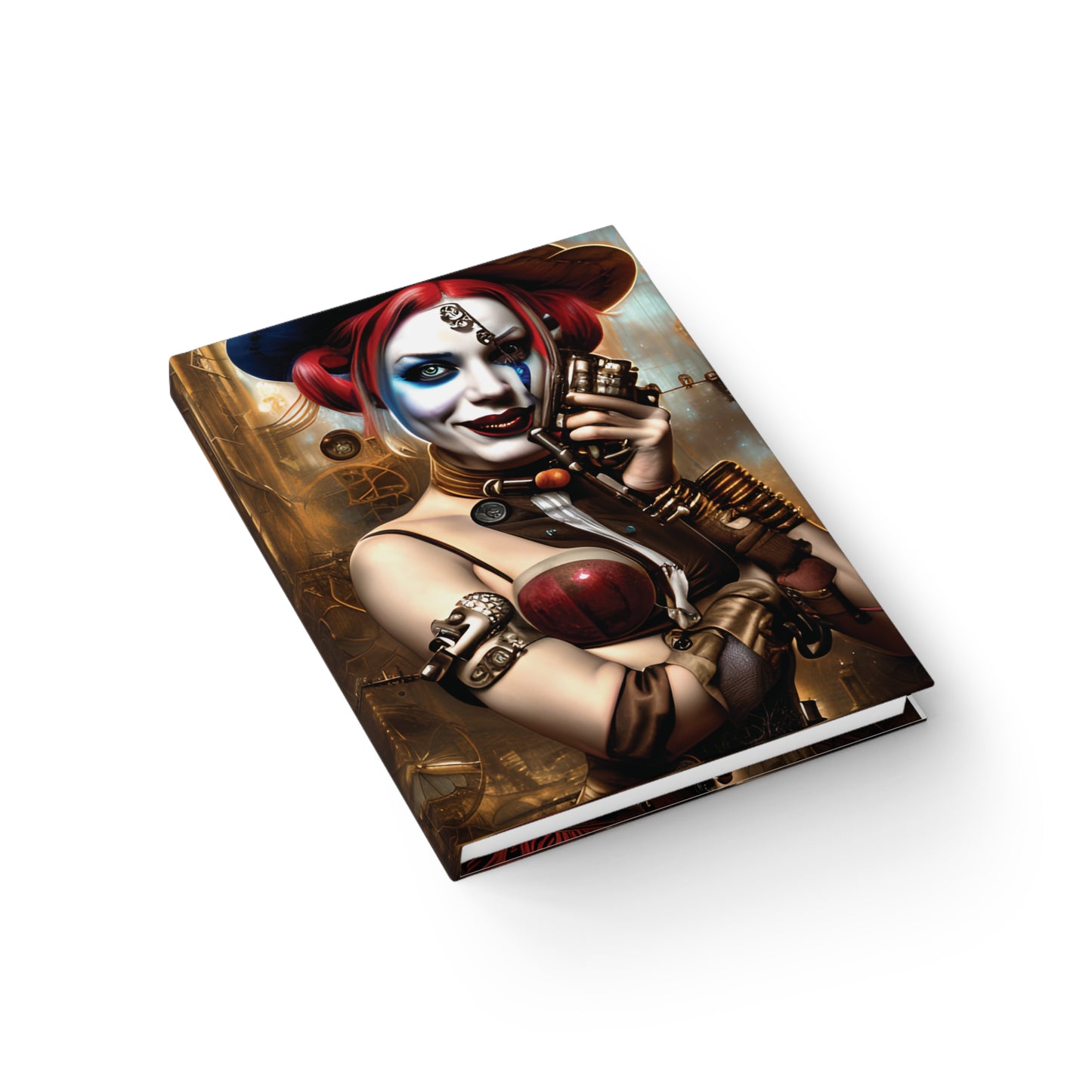 Hyper Realistic Steampunk Harley Quinn Journal - Blank