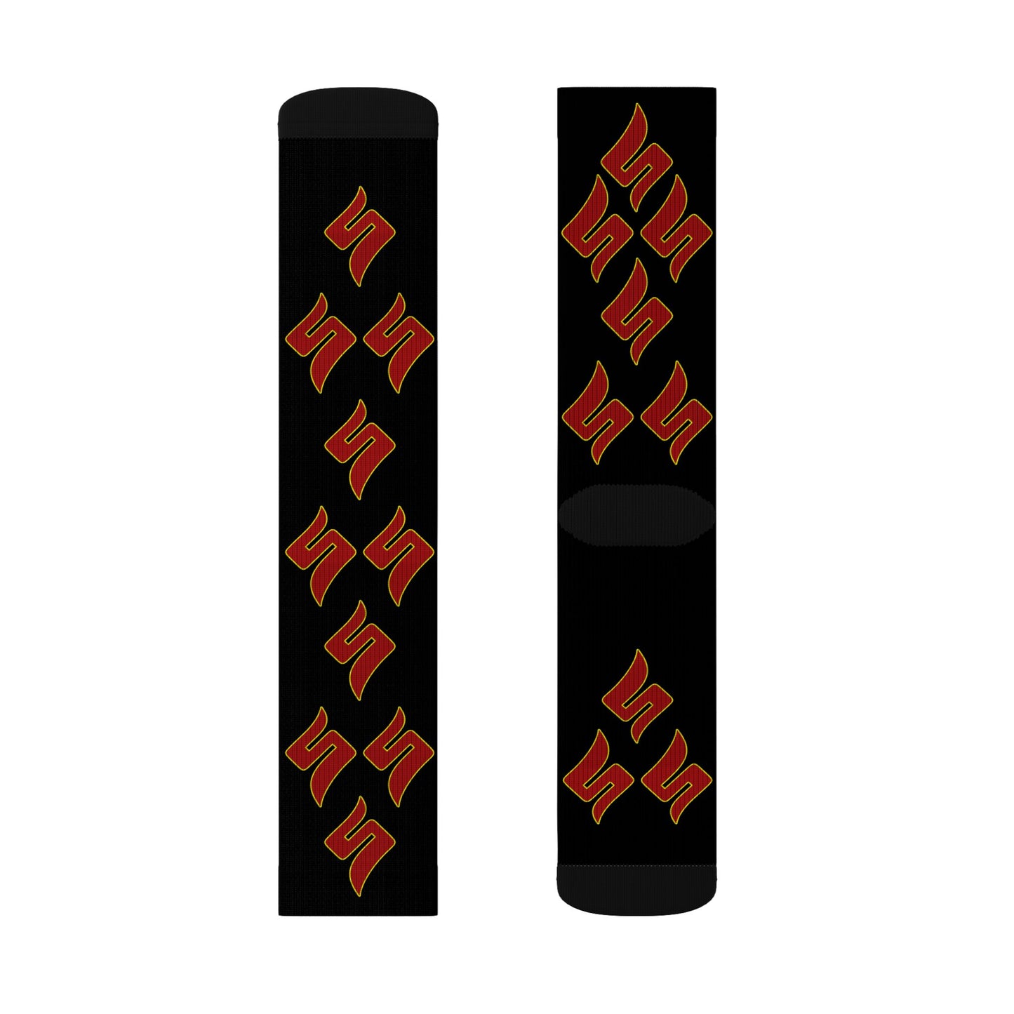 Shuli Network “S” Socks— Bold All-Over Print Crew Socks