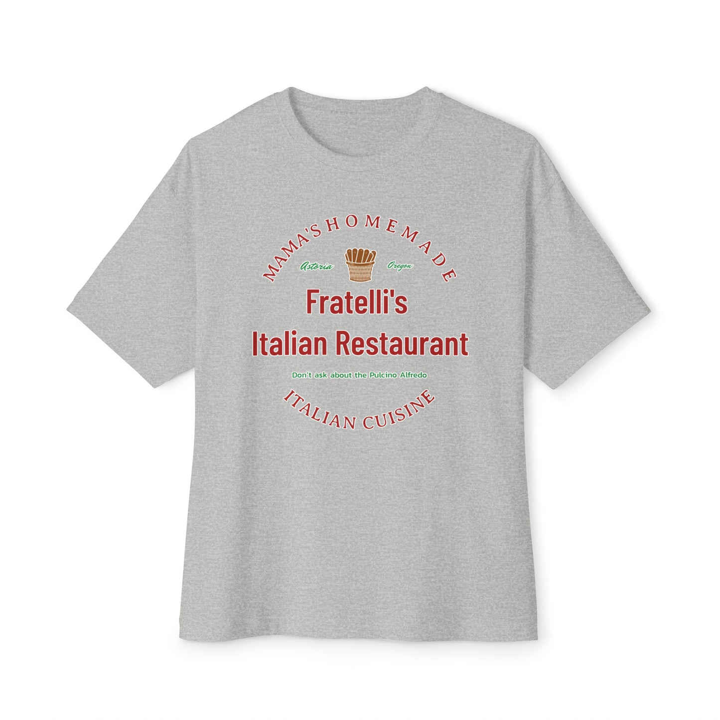 Fratelli's Italian Restaurant Unisex Oversized Boxy Tee Fratelli's Goonies Oversized Tee Movie Fashion Comedy Goonies Nostalgia Wear