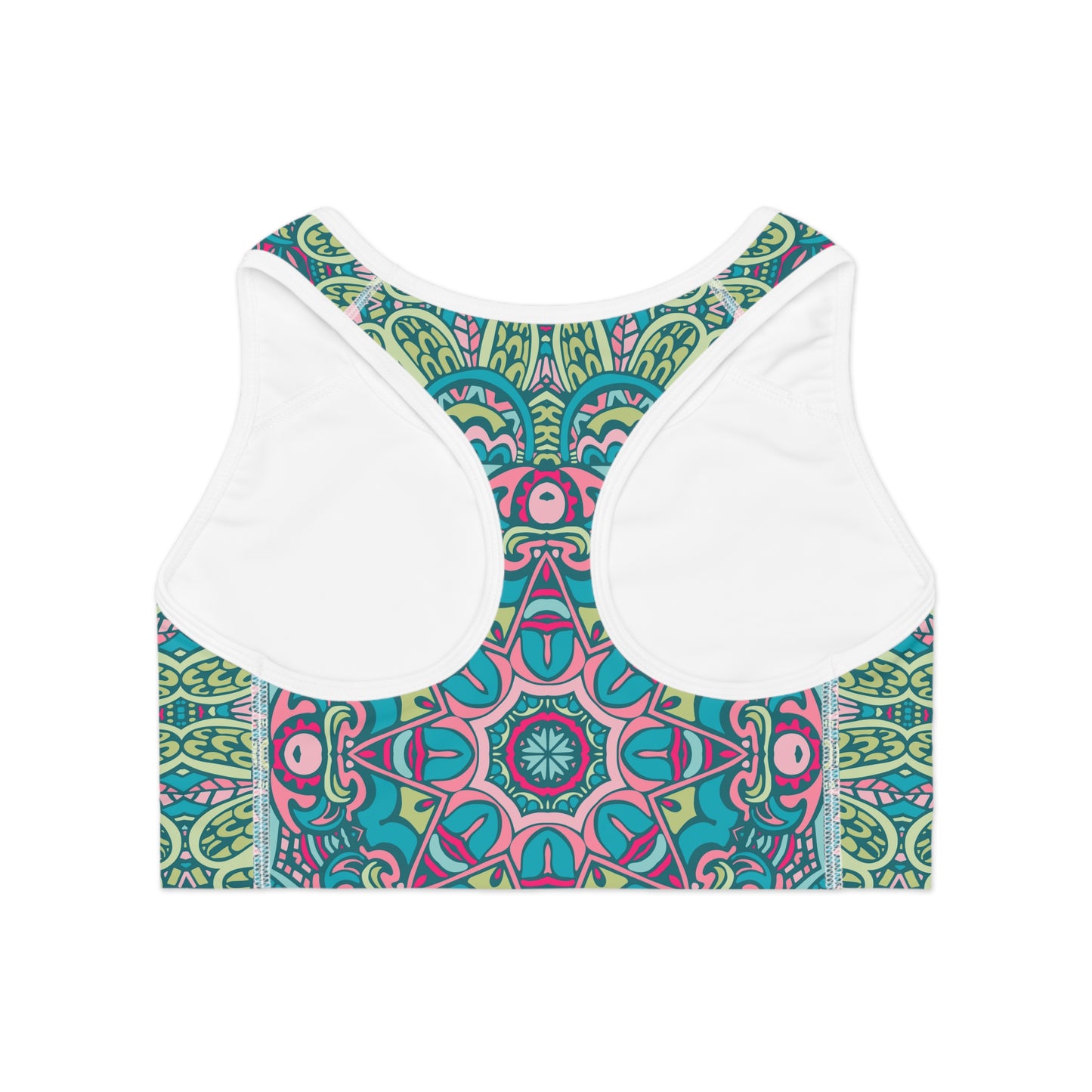 Green and Blue Boho Vibes Sports Bra - AOP Design for Stylish Support Sports Bra (AOP)