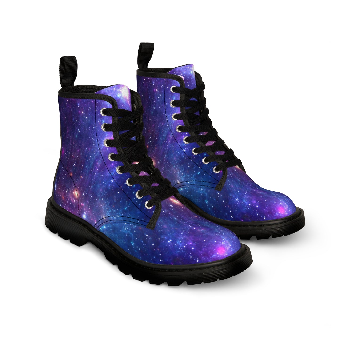 Purple Beyond the Stars Outer Space Out of this World Women's Canvas Boots