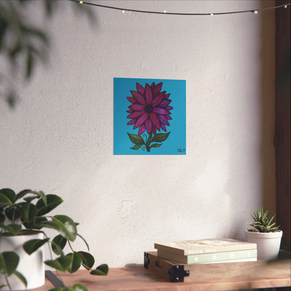 Purple Floral Matte Poster  — Vibrant Botanical Wall Art from Artist Cailee Miller