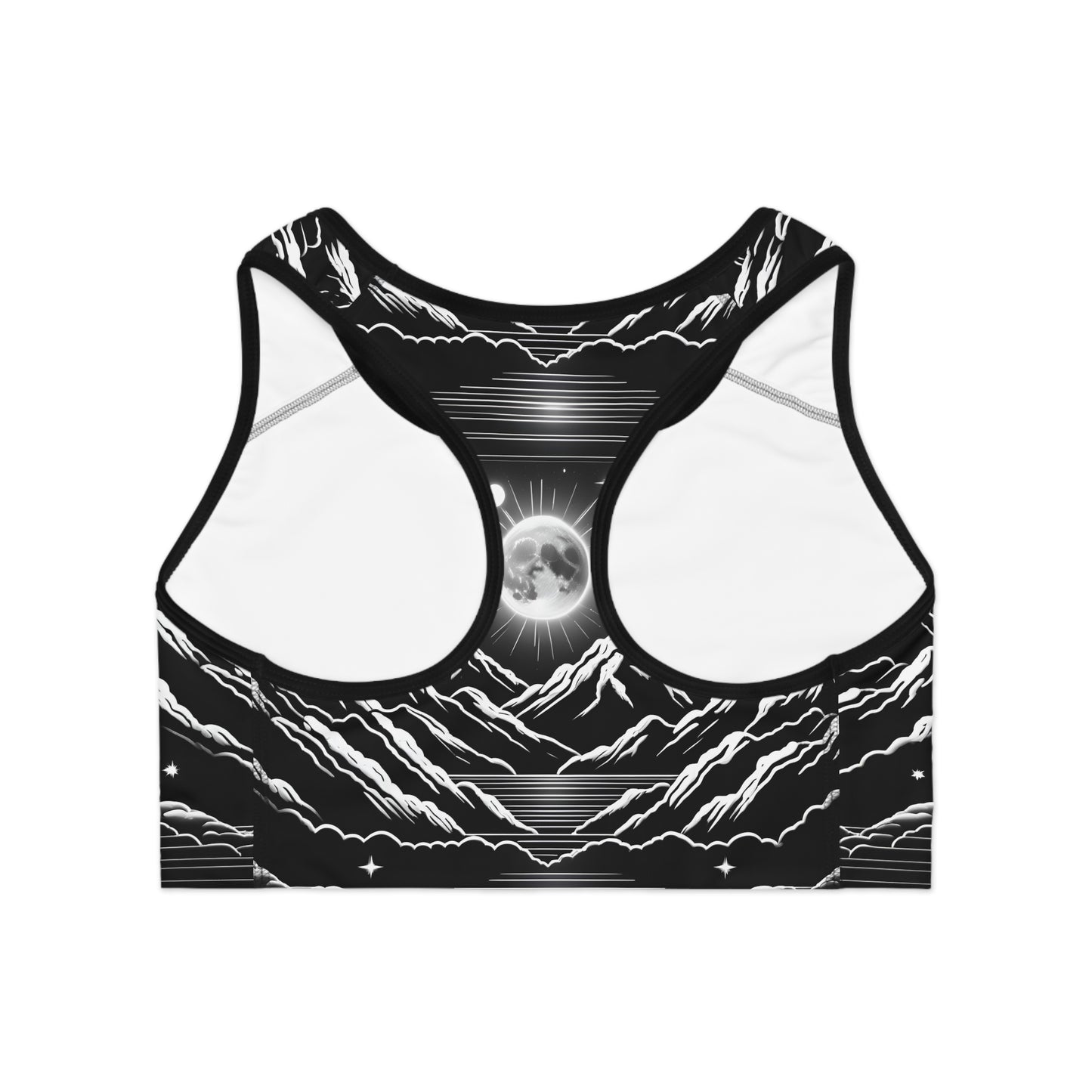 Moonlit Night Sky Silhouette Women's Sports Bra Serenity and Style Sports Bra (AOP)