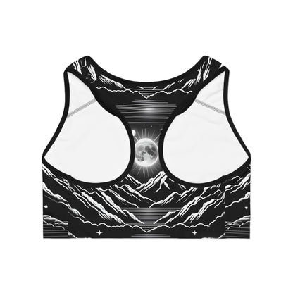 Moonlit Night Sky Silhouette Women's Sports Bra Serenity and Style Sports Bra (AOP)